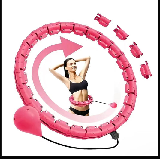JKSHMYT Weighted Hula Circle Hoop for Adults 47 Inch 24 Detachable Links Smart Fit Hoop Ideal for Home Training & Fitness Routines