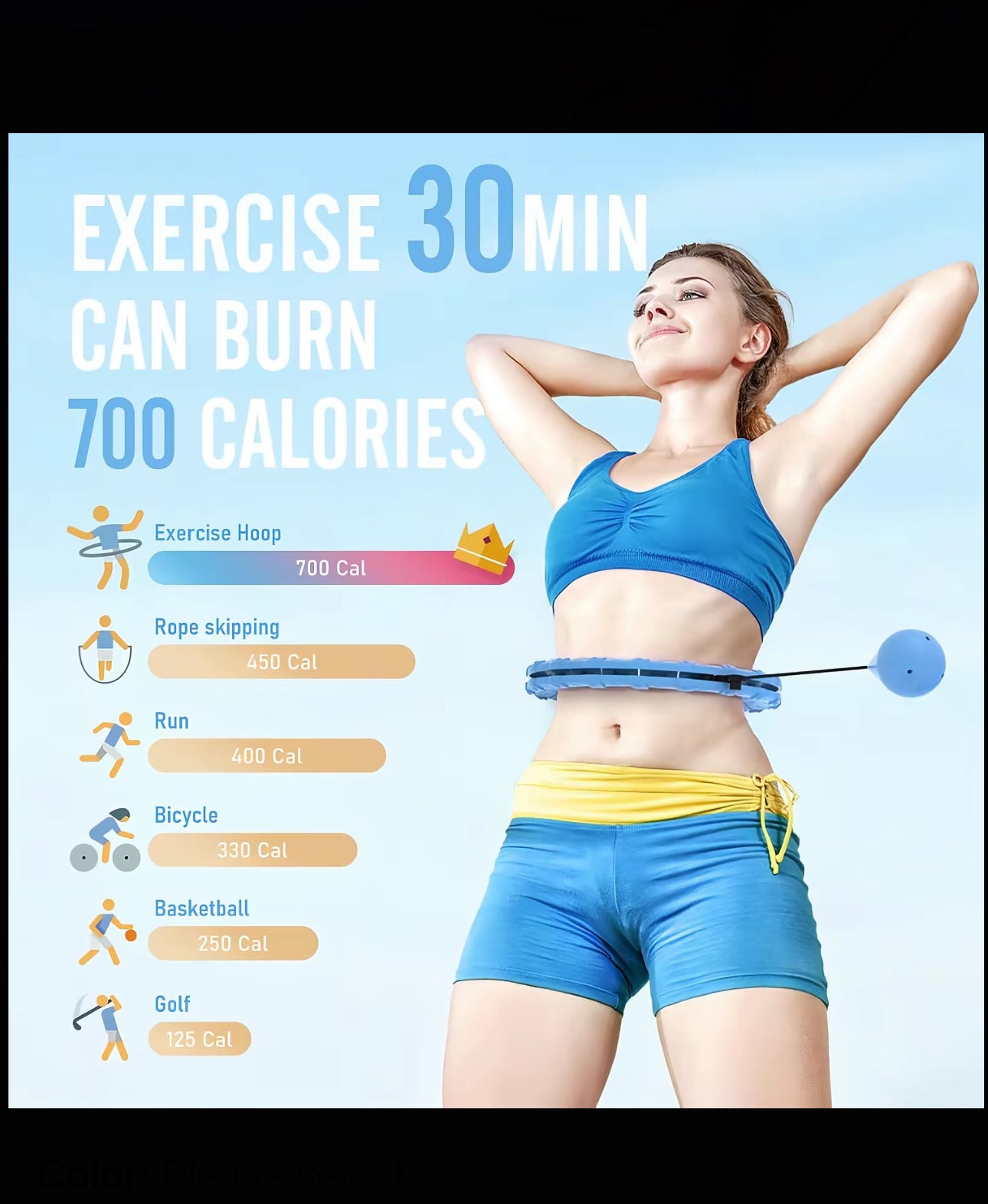 JKSHMYT Weighted Hula Circle Hoop for Adults 47 Inch 24 Detachable Links Smart Fit Hoop Ideal for Home Training & Fitness Routines