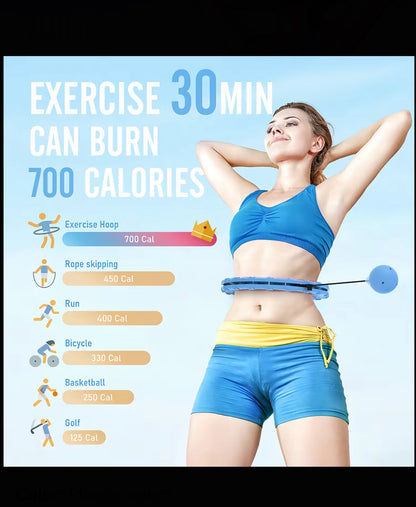 JKSHMYT Weighted Hula Circle Hoop for Adults 47 Inch 24 Detachable Links Smart Fit Hoop Ideal for Home Training & Fitness Routines